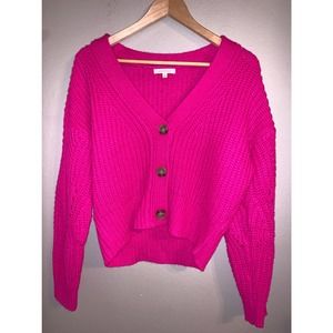 Skies are Blue hot pink knit sweater